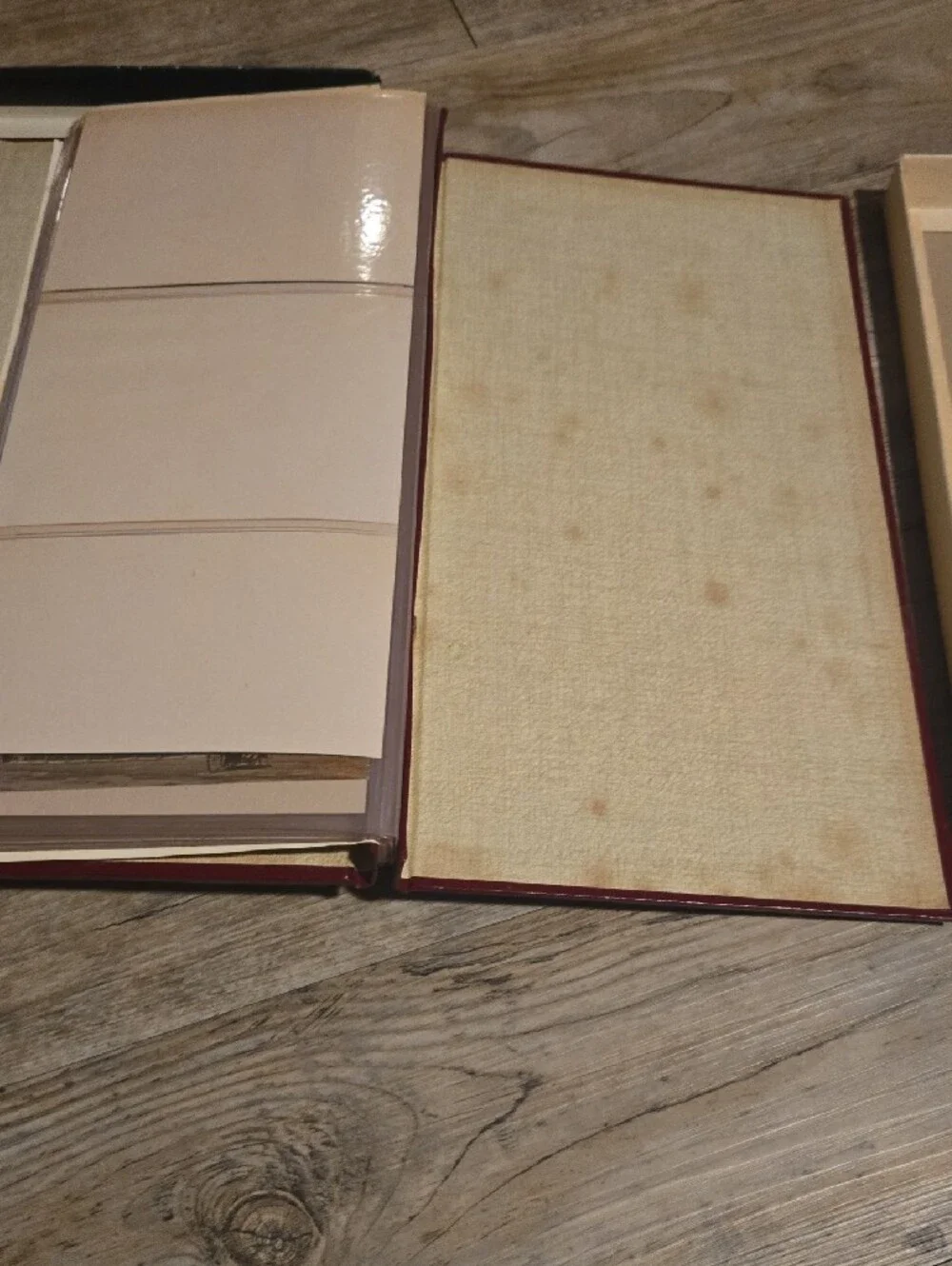 Vintage Postcard Album In Wine Red